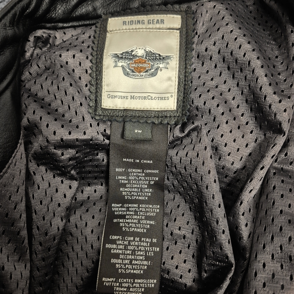 Harley Davidson Willie G Reflective Skull Leather Motorcycle Jacket  Size 2W/2XL - Picture 11 of 12